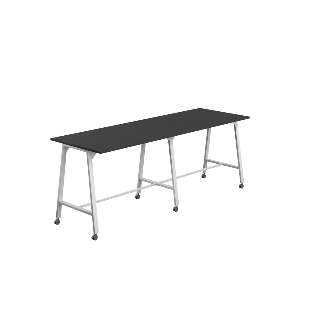 Titan Mobile High Maker Rectangular Table (FSC) | 1500 X 1000 | White/Black