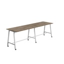 Titan Mobile High Maker Rectangular Table (FSC) | 1800 X 1000 | White/Grey Nebraska Oak