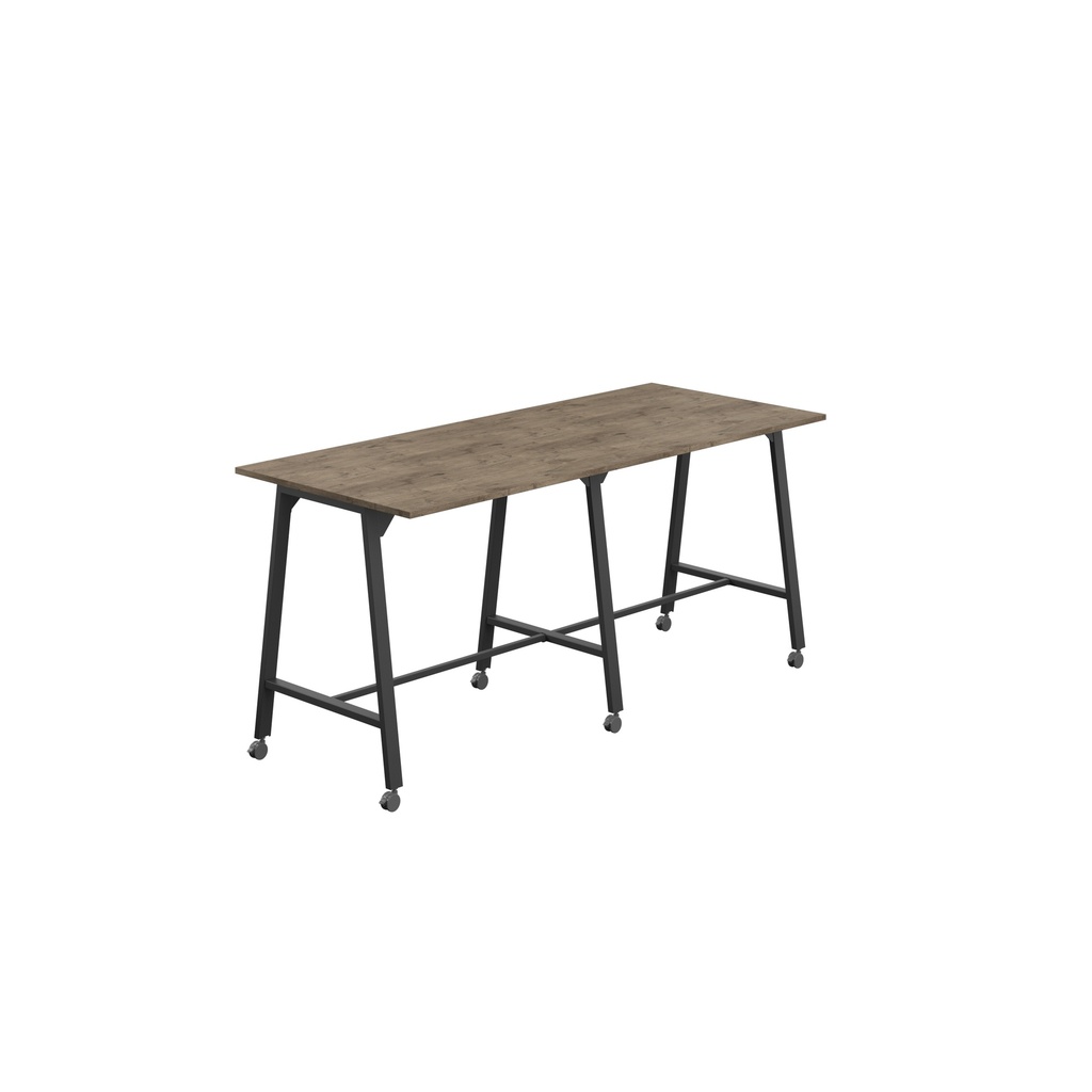 Titan Mobile High Maker Rectangular Table (FSC) | 1200 X 1000 | Black/Grey Nebraska Oak