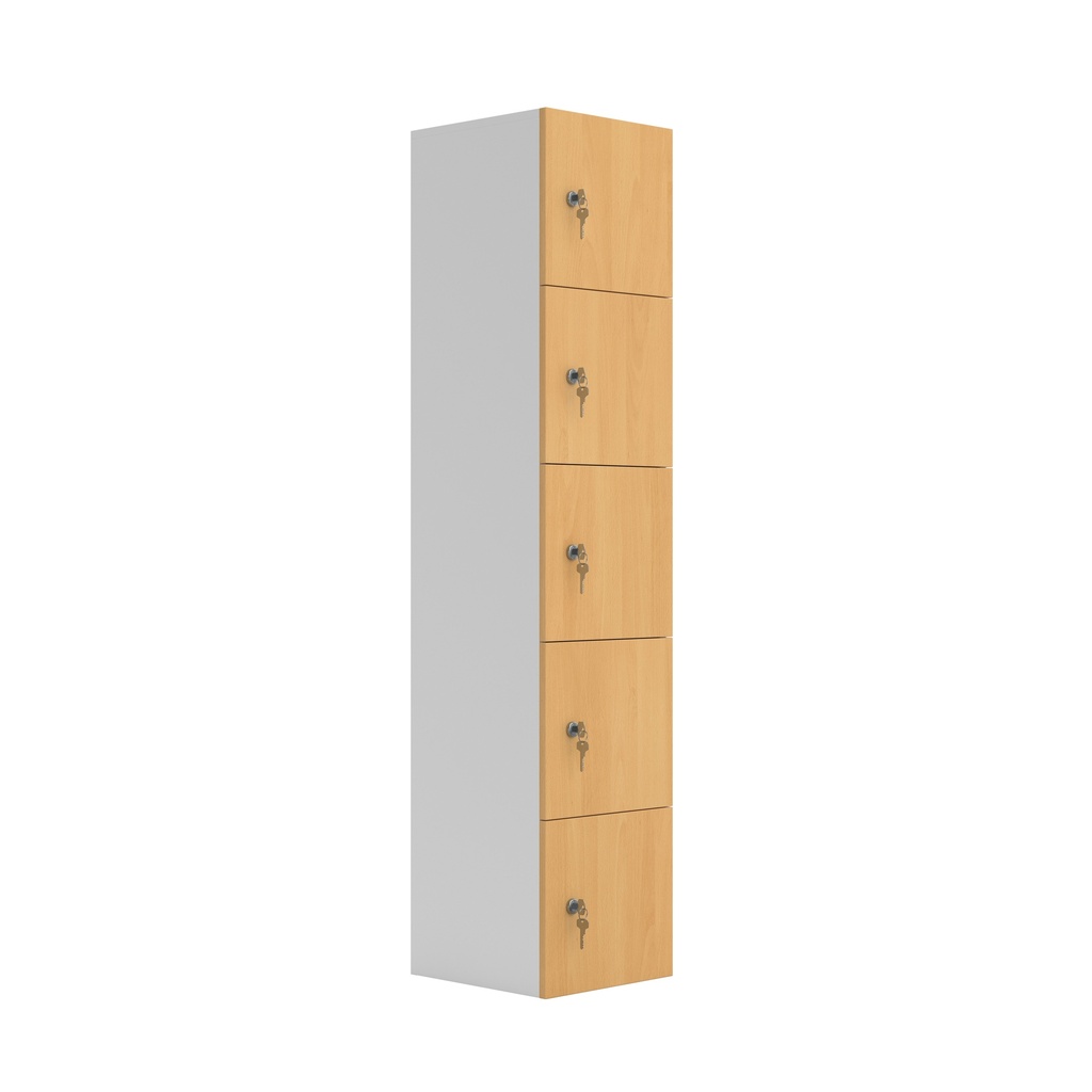 5 Door Unit Complete With Shelf, Coat Hooks, Cam Lock, Ellmau Beech (FSC)