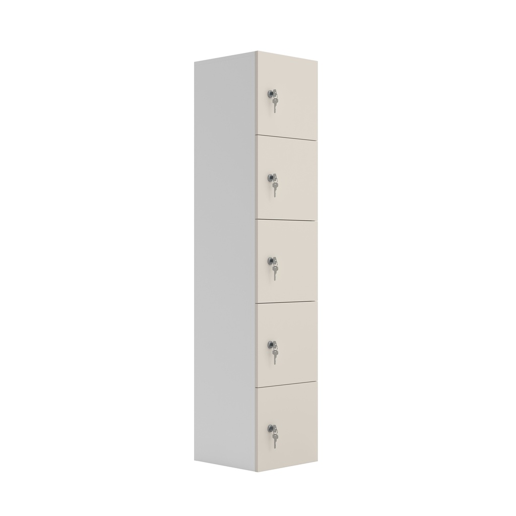 5 Door Unit Complete With Shelf, Coat Hooks, Cam Lock, Grey (FSC)