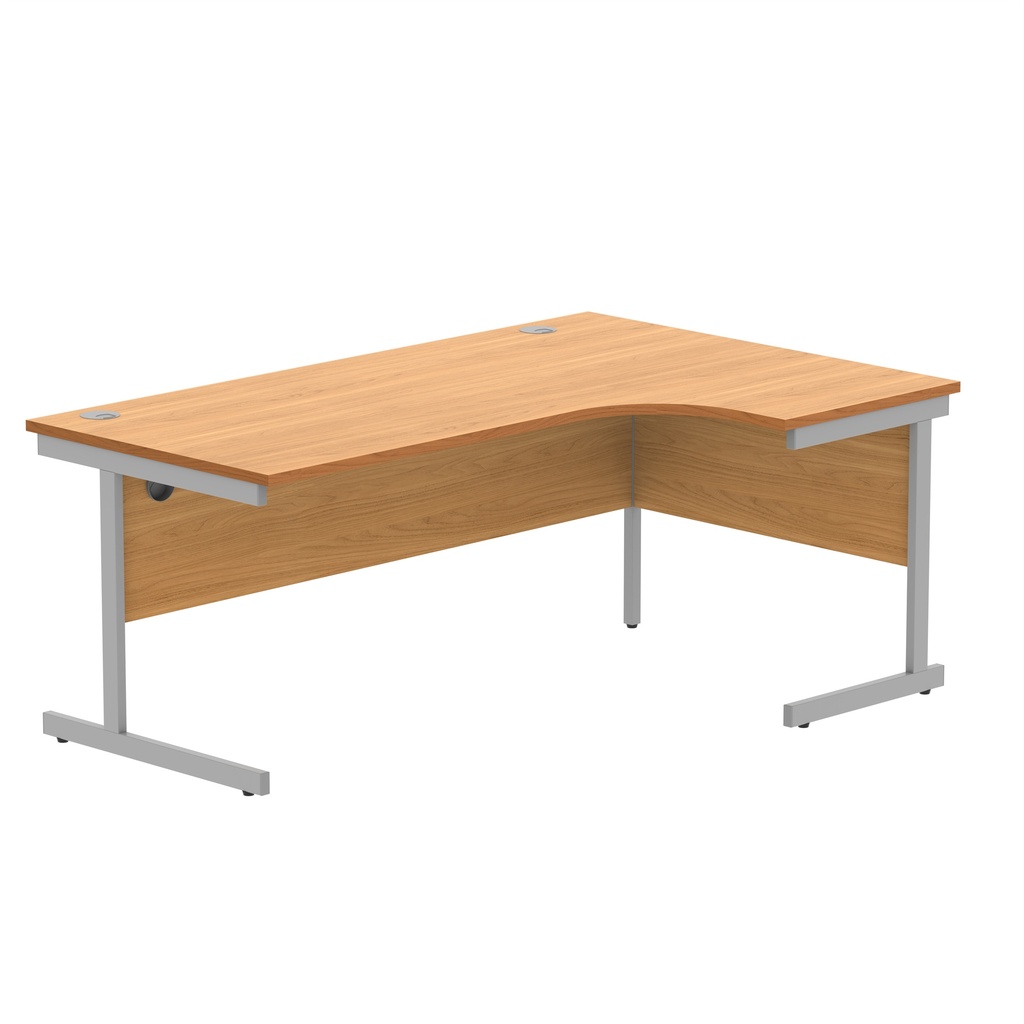 Office Right Hand Corner Desk With Steel Single Upright Cantilever Frame (Fsc) | 1800X1200 | Beech/Silver