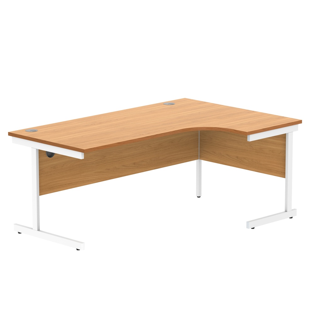 Office Right Hand Corner Desk With Steel Single Upright Cantilever Frame (Fsc) | 1800X1200 | Beech/White