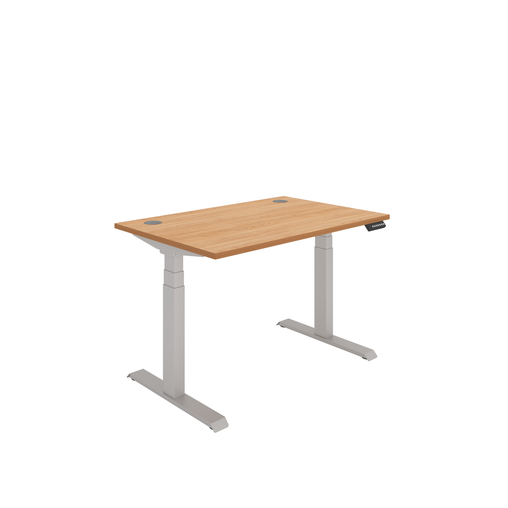 Office Rectangular Dual Motor Sit Stand Desk  (FSC) | 1200X800 | Beech/Silver