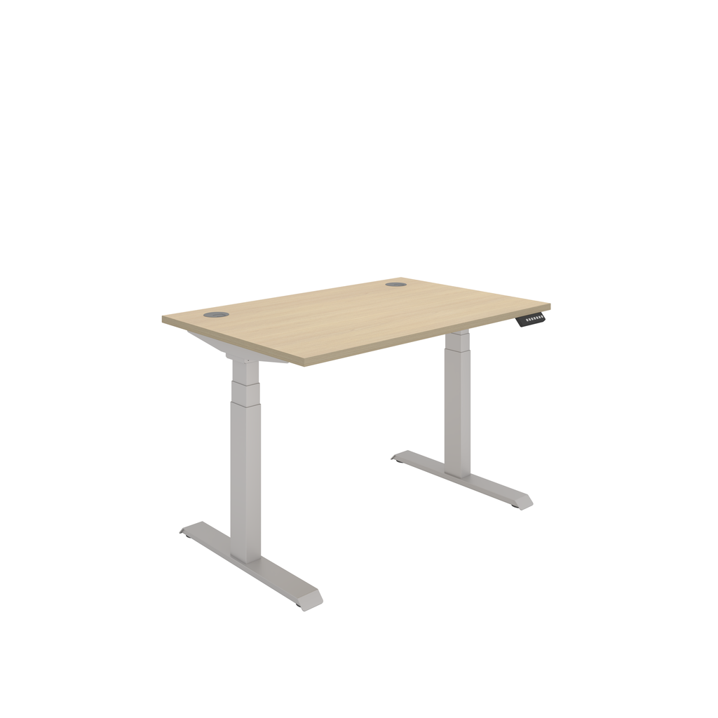 Office Rectangular Dual Motor Sit Stand Desk  (FSC) | 1200X800 | Oak/Silver