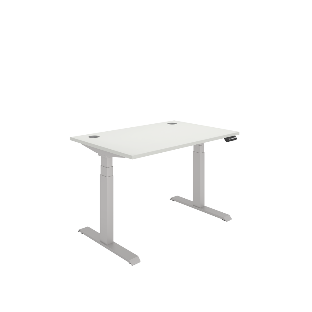 Office Rectangular Dual Motor Sit Stand Desk  (FSC) | 1200X800 | White/Silver