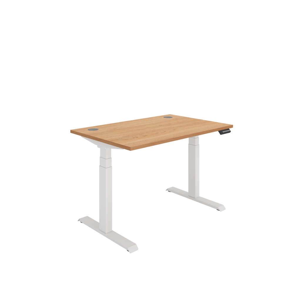 Office Rectangular Dual Motor Sit Stand Desk  (FSC) | 1200X800 | Beech/White