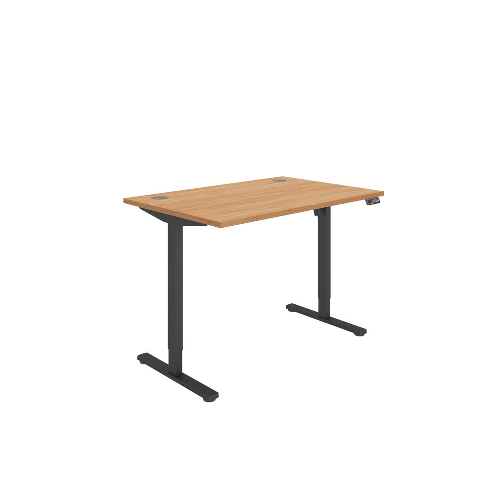 Office Rectangular Single Motor Sit Stand Desk  (FSC) | 1200X800 | Beech/Black