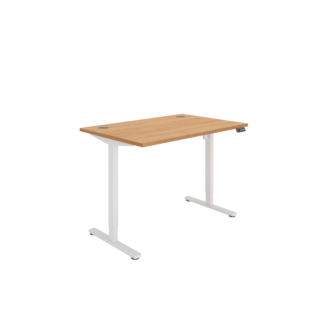 Office Rectangular Single Motor Sit Stand Desk  (FSC) | 1200X800 | Beech/White