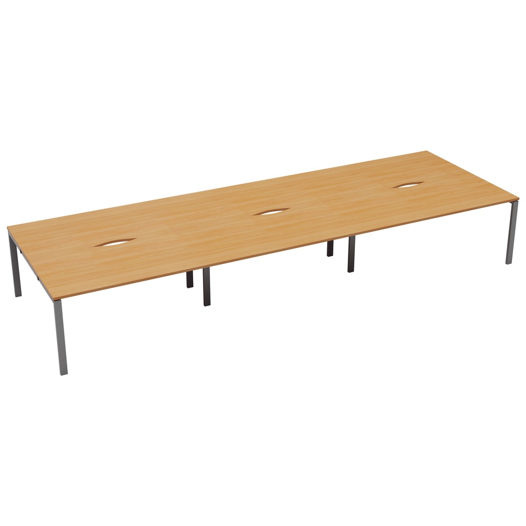 CB Bench with Cut Out: 6 Person (FSC) | 1200 X 800 | Beech/Silver | 