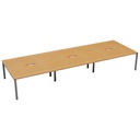 CB Bench with Cut Out: 6 Person (FSC) | 1200 X 800 | Beech/Silver | 