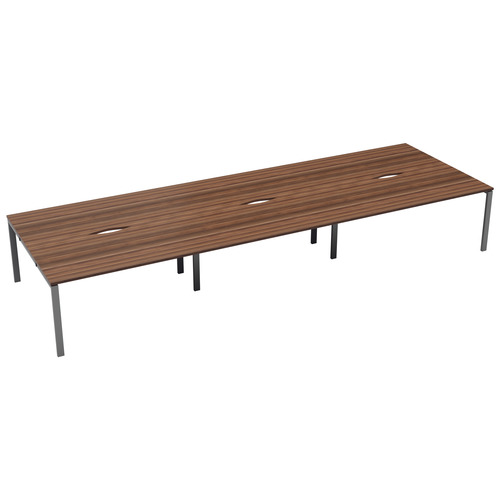 CB Bench with Cut Out: 6 Person (FSC) | 1200 x 800 | Dark Walnut/Silver | 