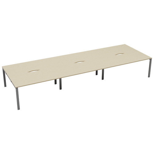 CB Bench with Cut Out: 6 Person (FSC) | 1200 x 800 | Maple/Silver | 