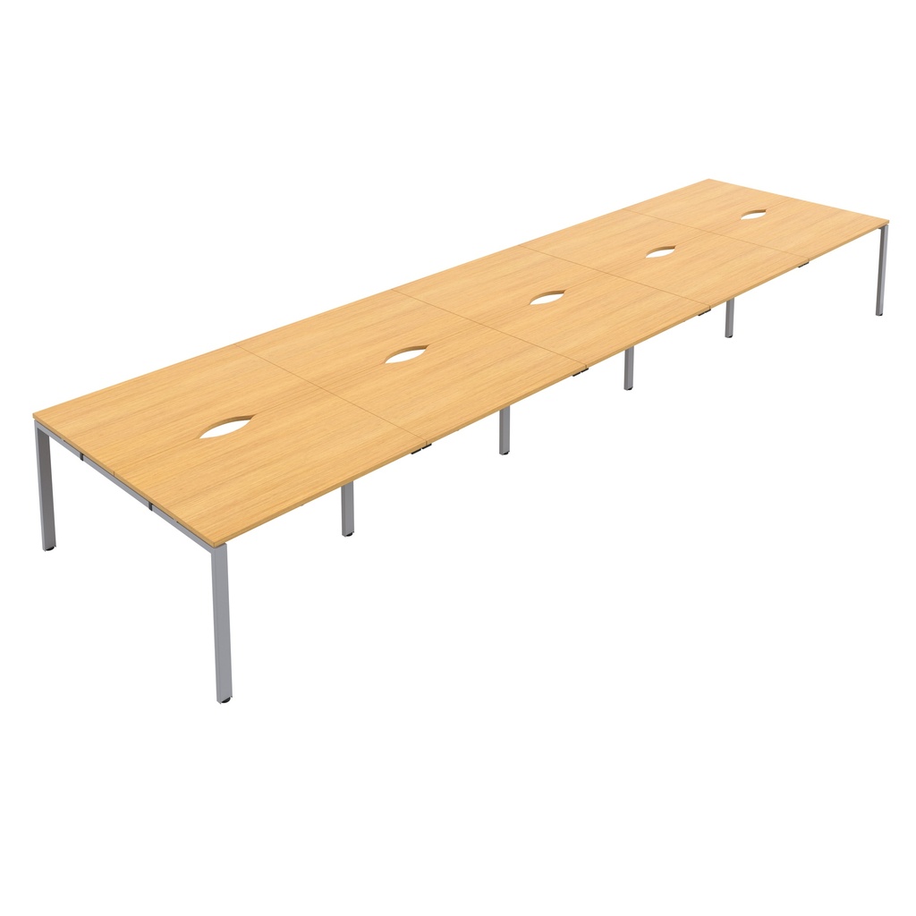 CB Bench with Cut Out: 10 Person (FSC) | 1200 X 800 | Nova Oak/Silver | 