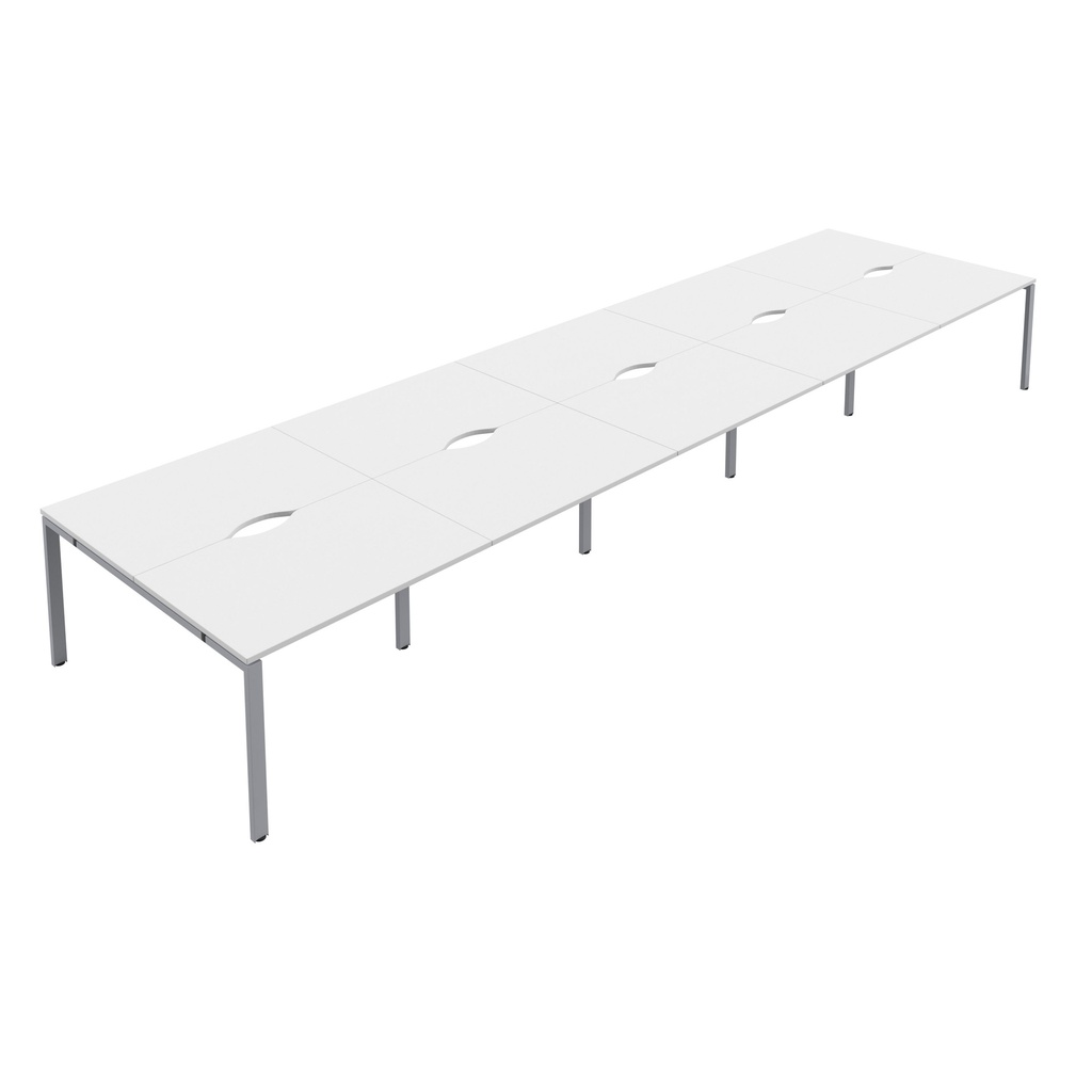 CB Bench with Cut Out: 10 Person (FSC) | 1200 X 800 | White/Silver | 