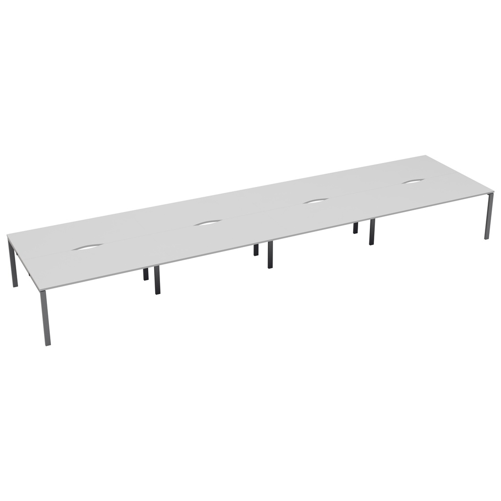 CB Bench with Cut Out: 8 Person (FSC) | 1200 X 800 | White/Silver | 