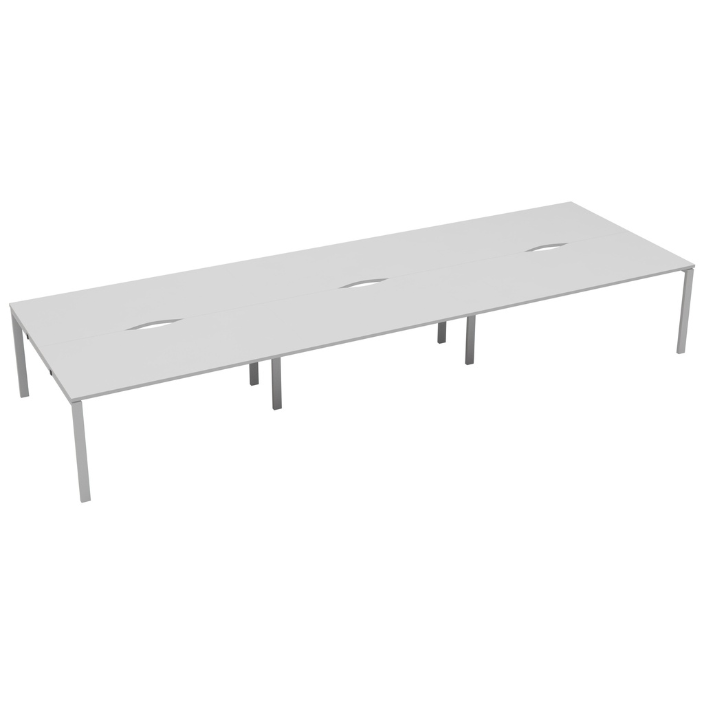 CB Bench with Cut Out: 6 Person (FSC) | 1200 X 800 | White/White | 