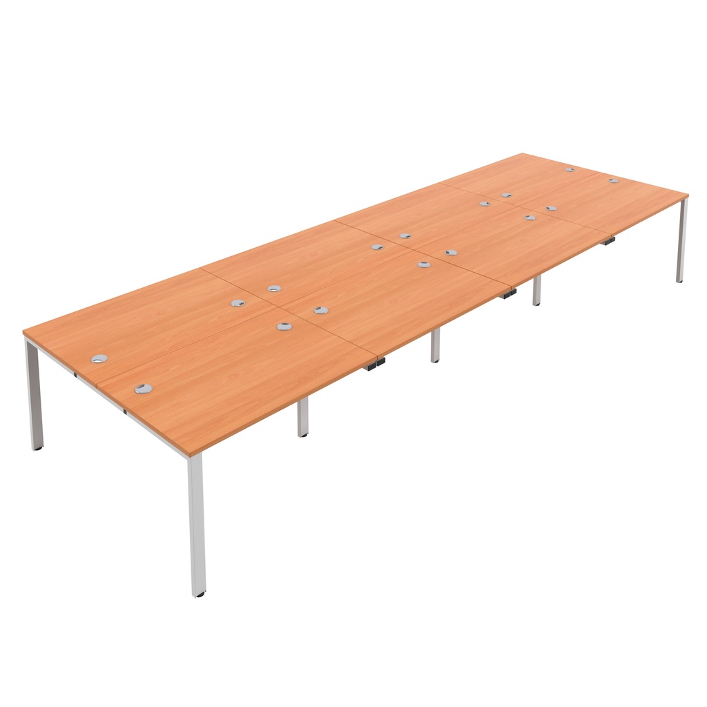 CB Bench with Cable Ports: 8 Person (FSC) | 1200 X 800 | Beech/White | 