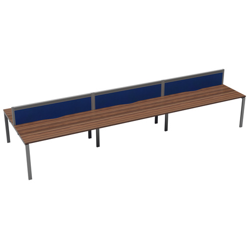 CB Bench with Cable Ports: 6 Person (FSC) | 1200 x 800 | Dark Walnut/Silver | 