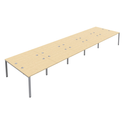 CB Bench with Cable Ports: 10 Person (FSC) | 1200 x 800 | Maple/Silver | 