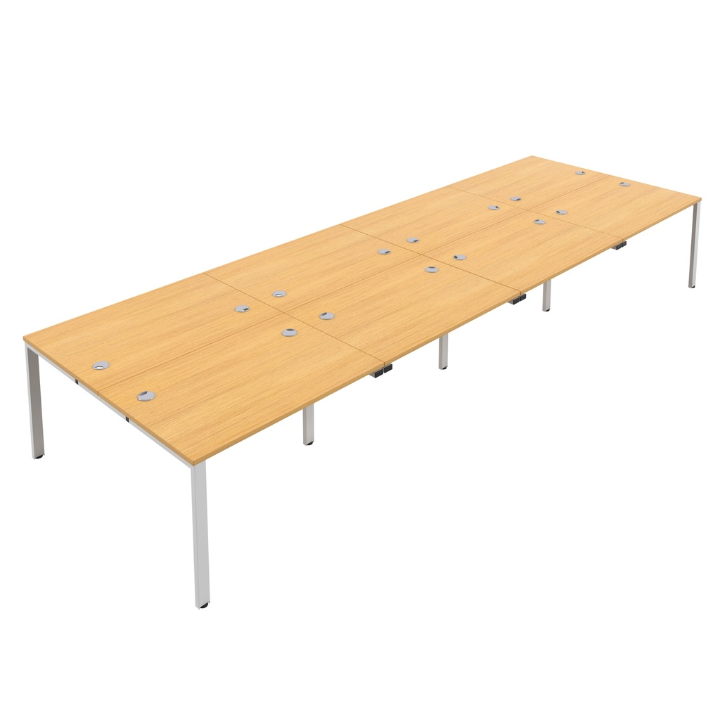 CB Bench with Cable Ports: 8 Person (FSC) | 1200 X 800 | Nova Oak/White | 