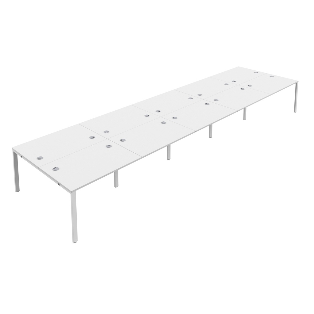 CB Bench with Cable Ports: 10 Person (FSC) | 1200 X 800 | White/White | 