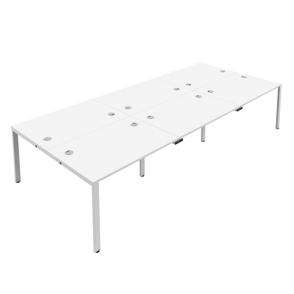 CB Bench with Cable Ports: 6 Person (FSC) | 1200 X 800 | White/White | 