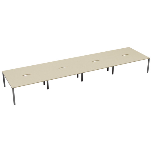 CB Bench with Cut Out: 8 Person (FSC) | 1400 x 800 | Maple/Silver | 