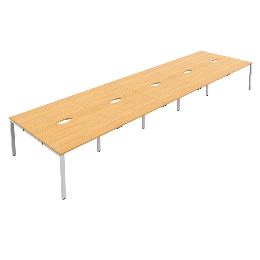 CB Bench with Cut Out: 10 Person (FSC) | 1400 X 800 | Nova Oak/White | 