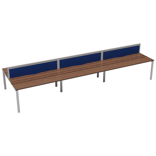 CB Bench with Cable Port: 6 Person (FSC) | 1600 x 800 | Dark Walnut/White | 