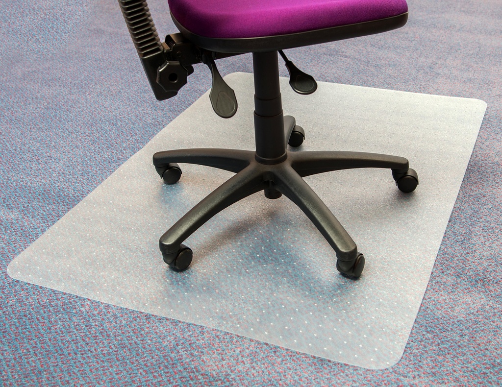 Low Pile Carpet Rectangular Chairmat Clear 120Cm x 90Cm