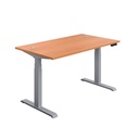 Economy Sit Stand Desk (FSC) | 1800 X 800 | Beech/Silver | 