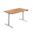 Economy Sit Stand Desk (FSC) | 1800 X 800 | Nova Oak/White | 