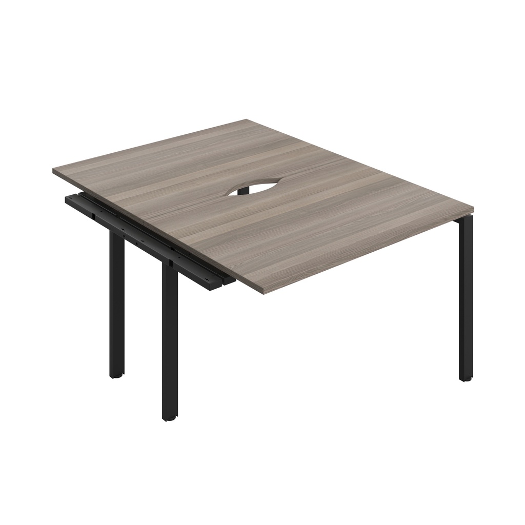 CB Bench Extension with Cut Out: 2 Person (FSC) | 1200 x 800 | Grey Oak/Black | 