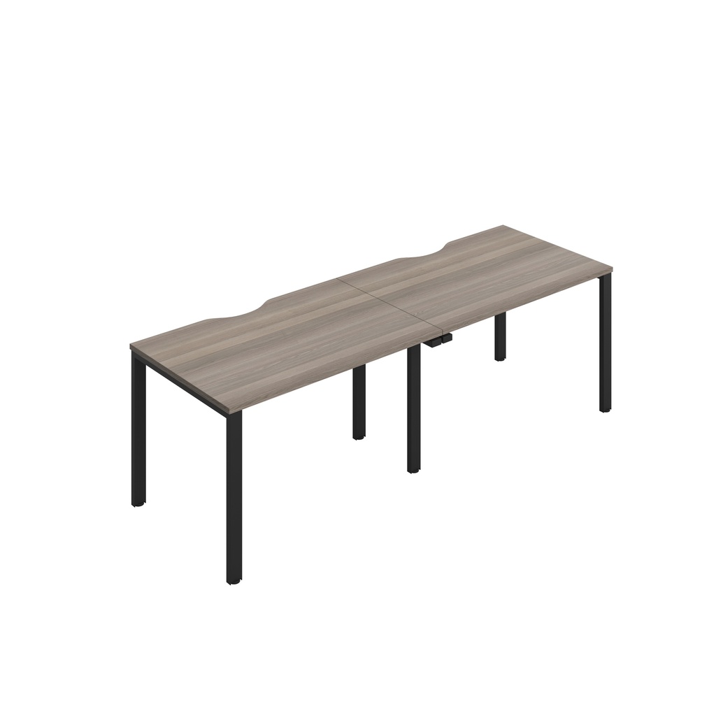 CB Single Bench with Cut Out: 2 Person (FSC) | 1200 x 800 | Grey Oak/Black | 