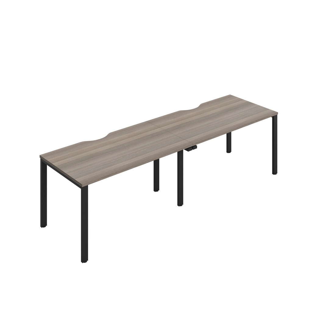 CB Single Bench with Cut Out: 2 Person (FSC) | 1400 x 800 | Grey Oak/Black | 