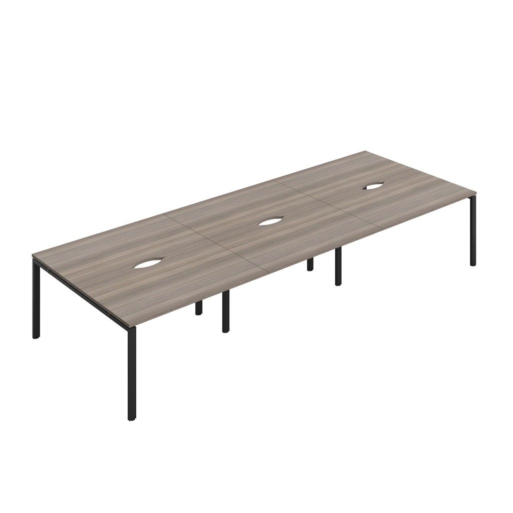 CB Bench with Cut Out: 6 Person (FSC) | 1400 x 800 | Grey Oak/Black | 