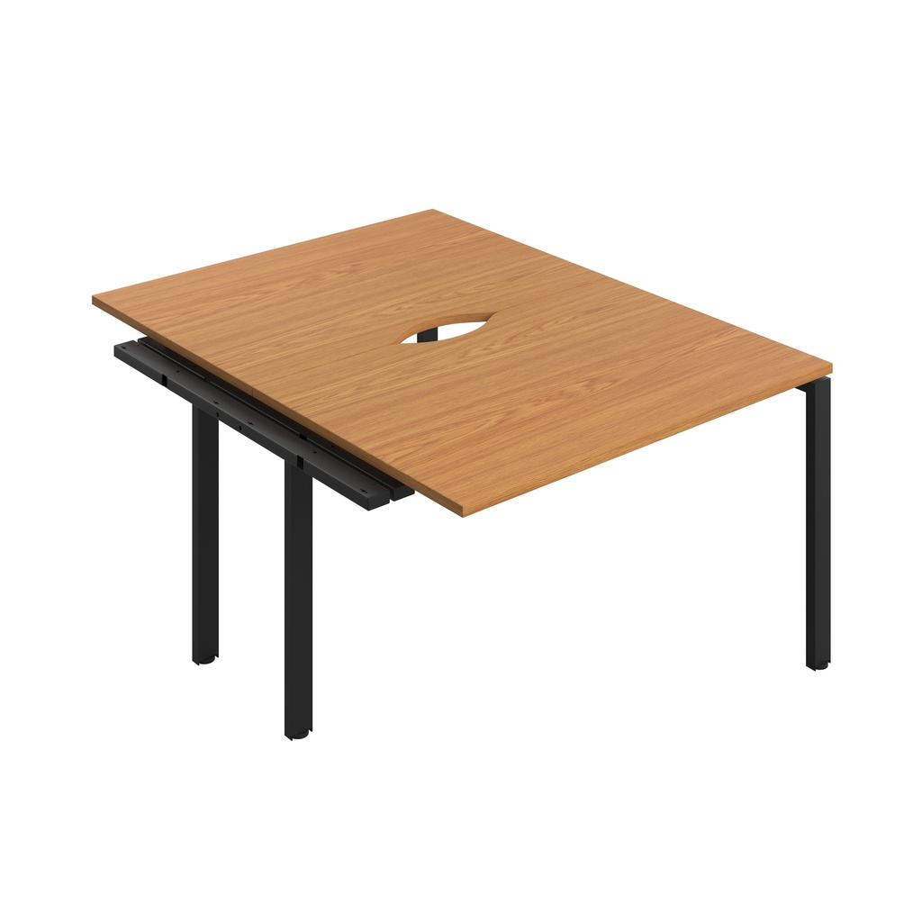 CB Bench Extension with Cut Out: 2 Person (FSC) | 1200 x 800 | Nova Oak/Black | 