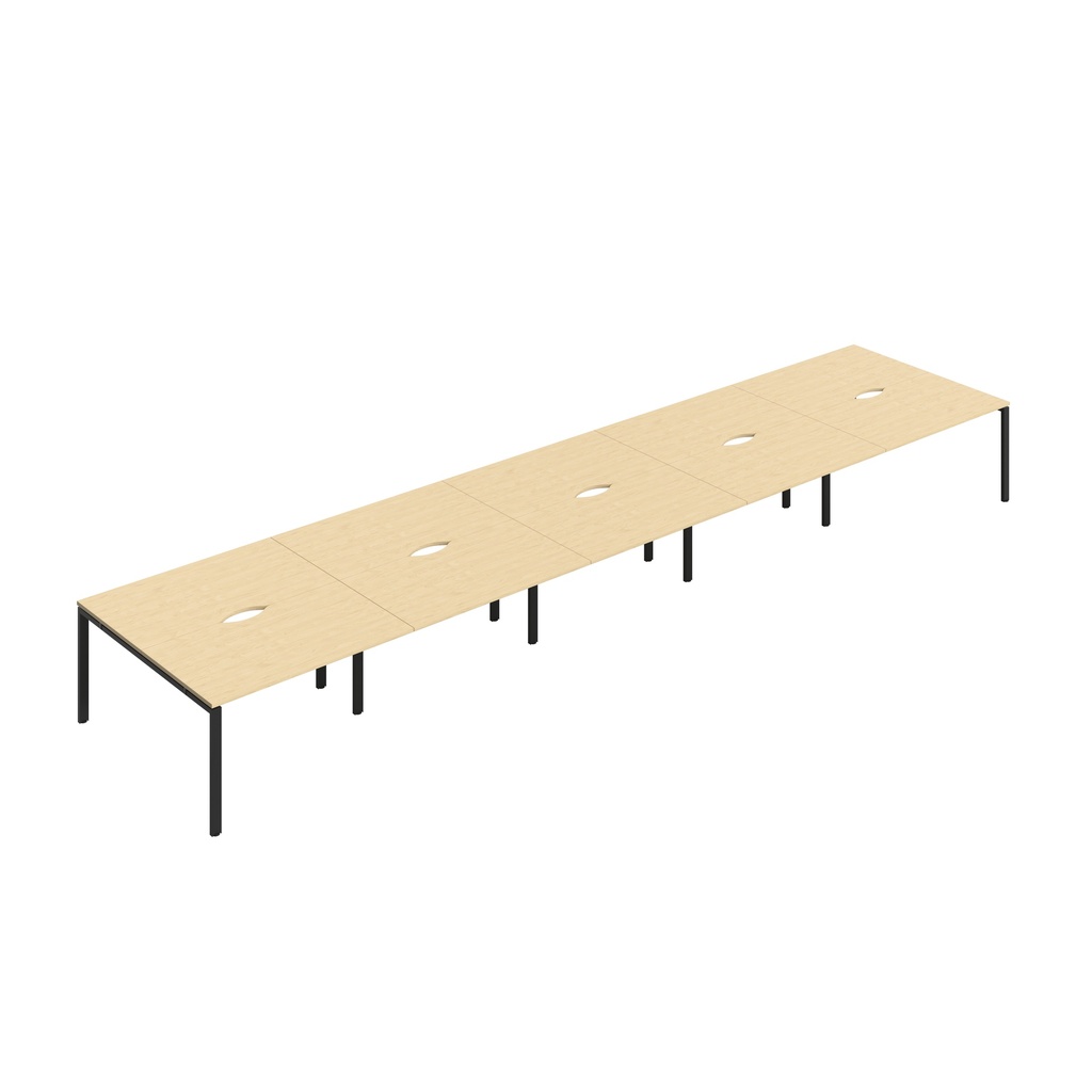 CB Bench with Cut Out: 10 Person (FSC) | 1400 x 800 | Maple/Black | 