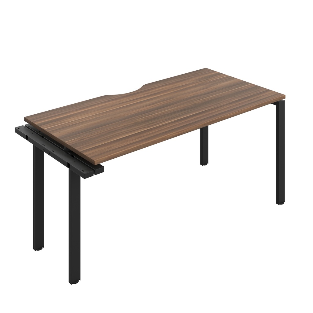 CB Bench Extension with Cut Out: 1 Person (FSC) | 1600 x 800 | Dark Walnut/Black | 