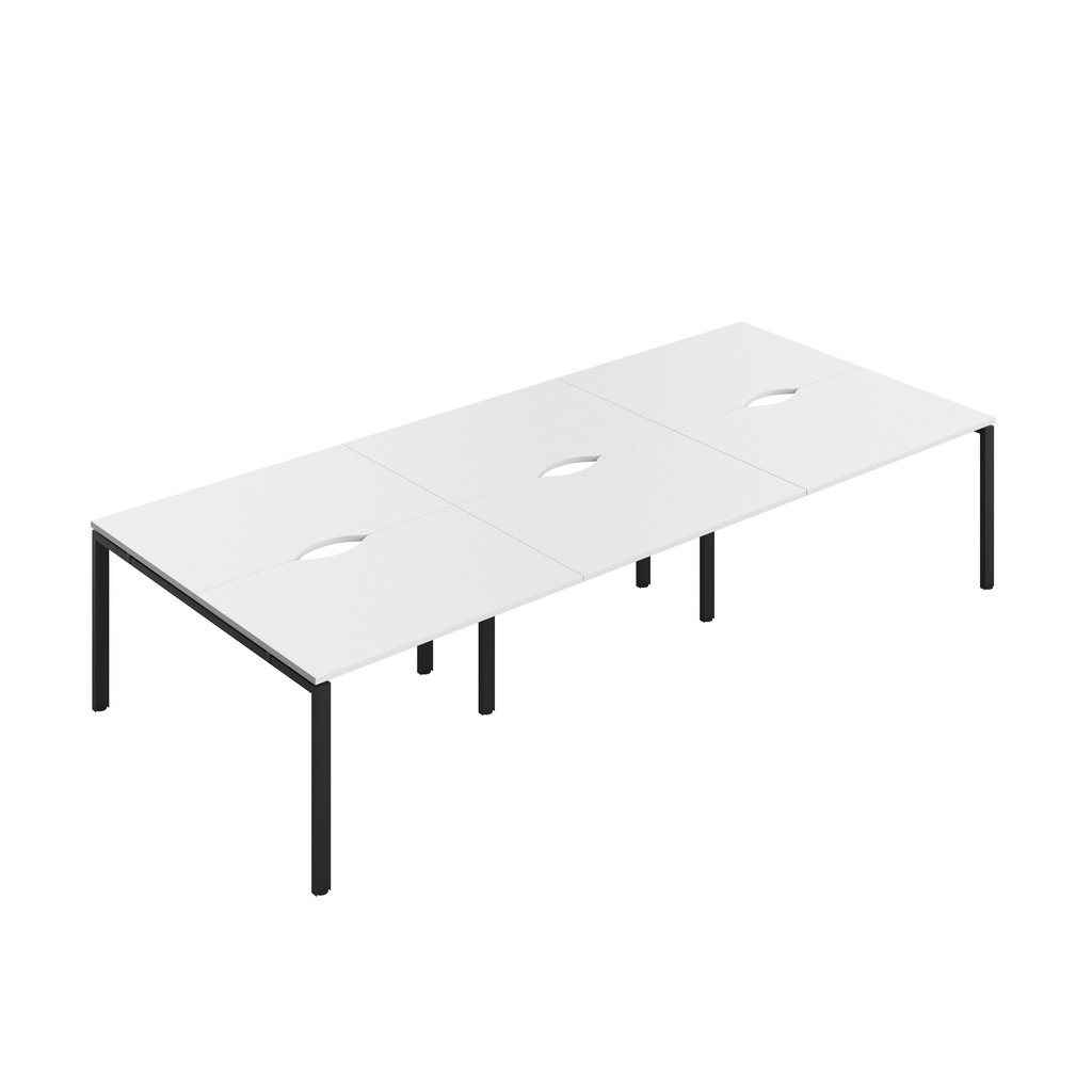 CB Bench with Cut Out: 6 Person (FSC) | 1200 x 800 | White/Black | 