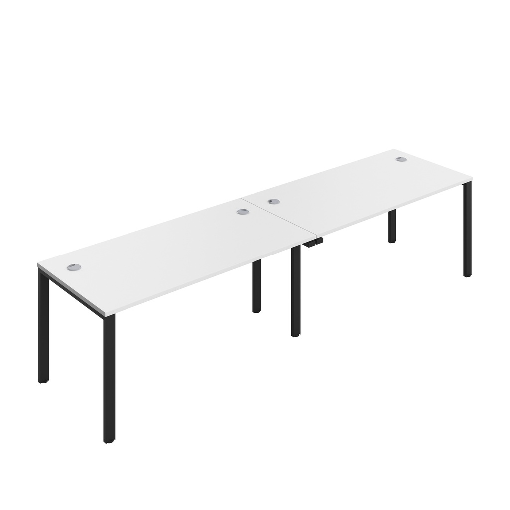 CB Single Bench with Cable Ports: 2 Person (FSC) | 1600 x 800 | White/Black | 