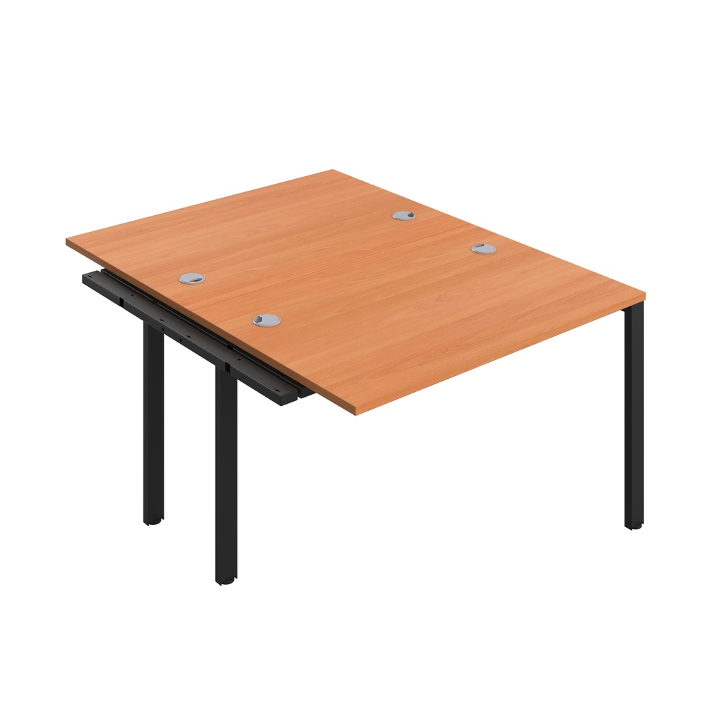 CB Bench Extension with Cable Ports: 2 Person (FSC) | 1200 x 800 | Beech/Black | 