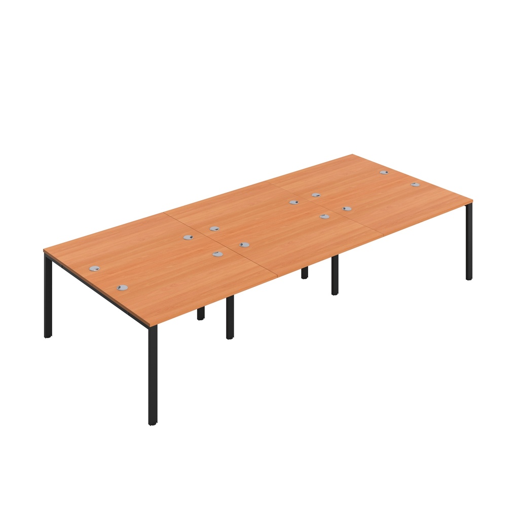 CB Bench with Cable Ports: 6 Person (FSC) | 1200 x 800 | Beech/Black | 