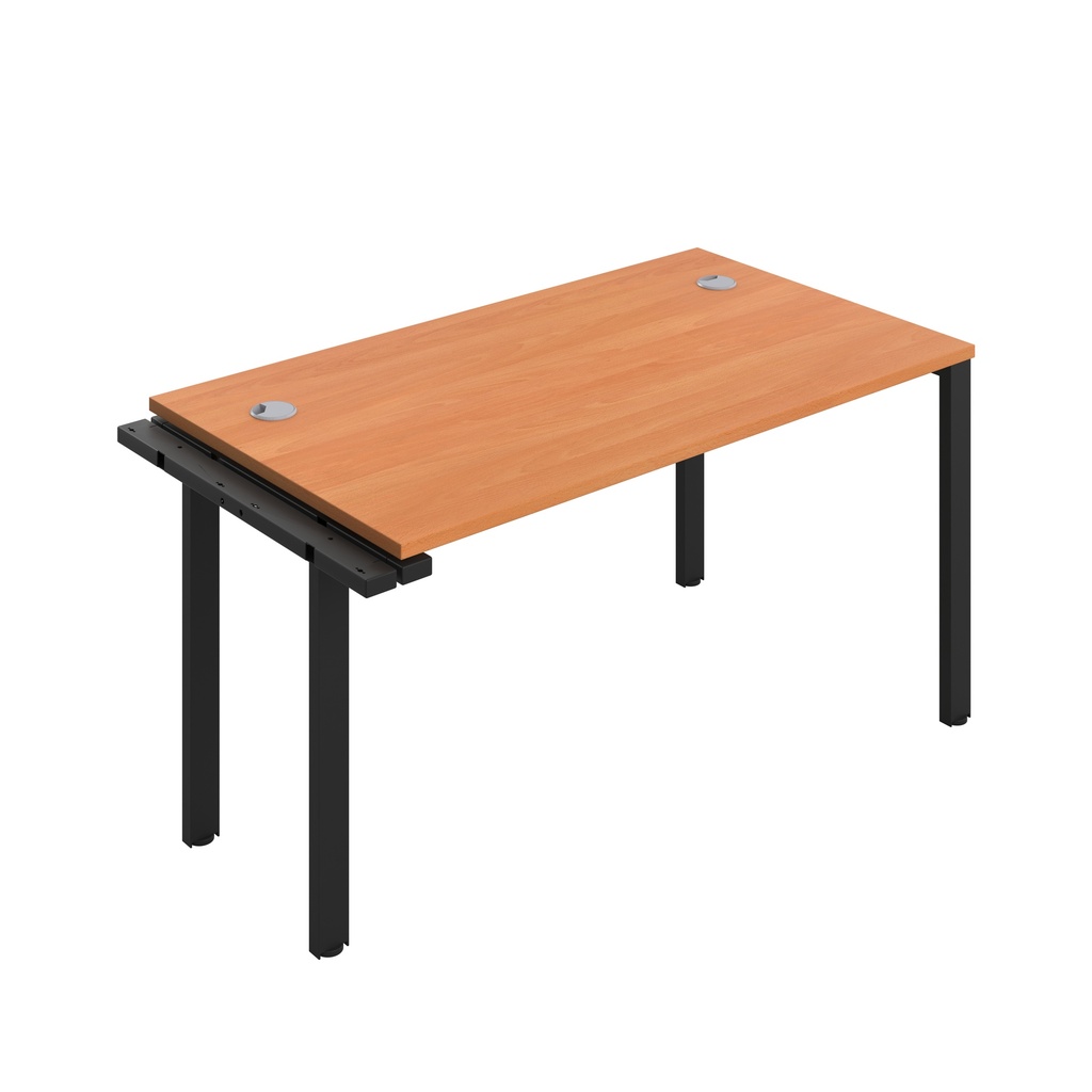 CB Bench Extension with Cable Ports: 1 Person (FSC) | 1400 x 800 | Beech/Black | 