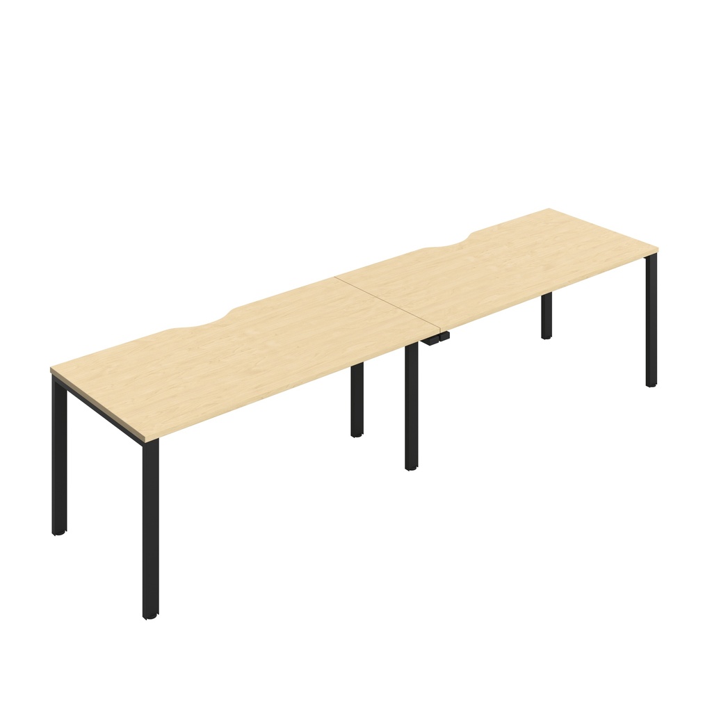 CB Single Bench with Cut Out: 2 Person (FSC) | 1600 x 800 | Maple/Black | 