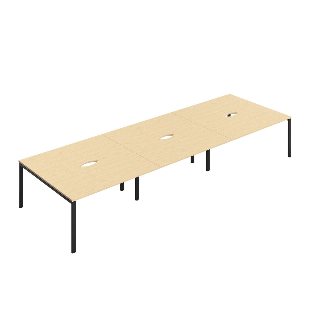 CB Bench with Cut Out: 6 Person (FSC) | 1600 x 800 | Maple/Black | 