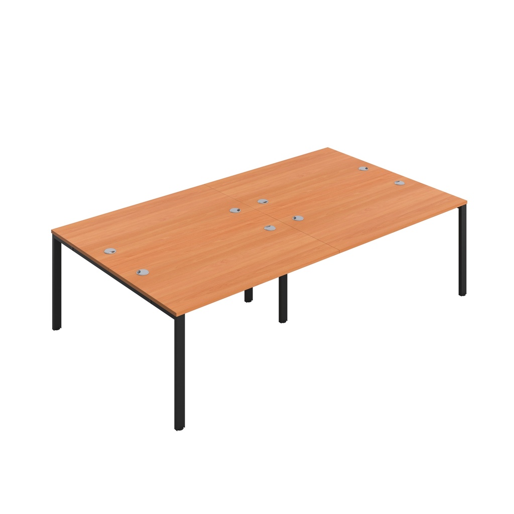 CB Bench with Cable Ports: 4 Person (FSC) | 1400 x 800 | Beech/Black | 