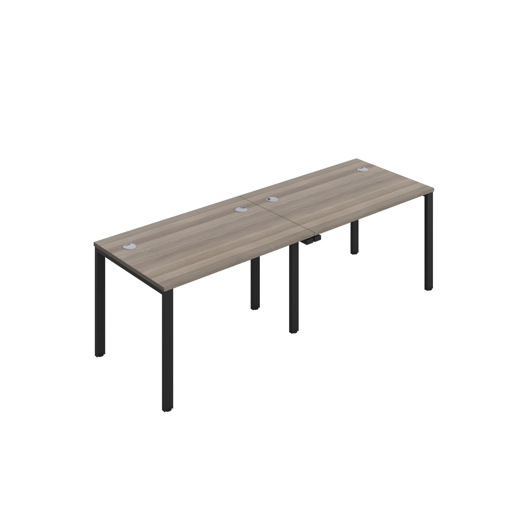 CB Single Bench with Cable Ports: 2 Person (FSC) | 1200 x 800 | Grey Oak/Black | 