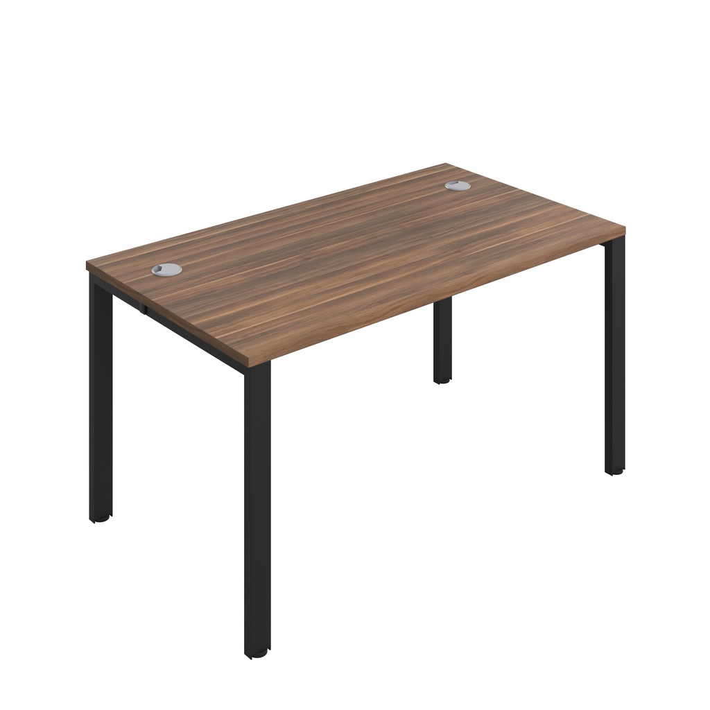 CB Bench with Cable Ports: 1 Person (FSC) | 1400 x 800 | Dark Walnut/Black | 